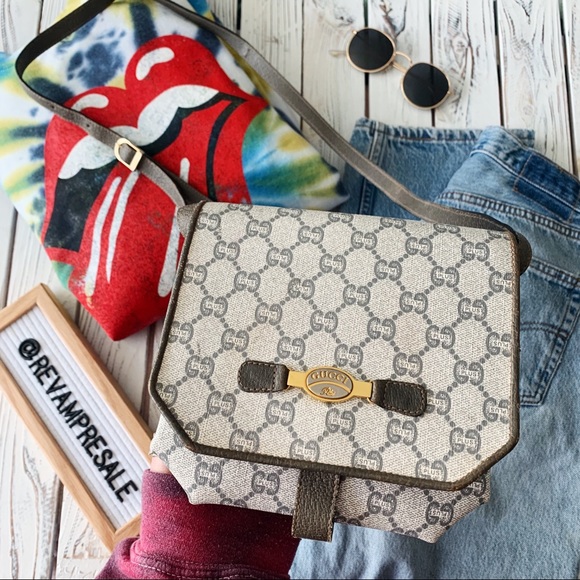Gucci Handbags - VINTAGE 80's GUCCI PLUS GG CROSSBODY FLAP BAG